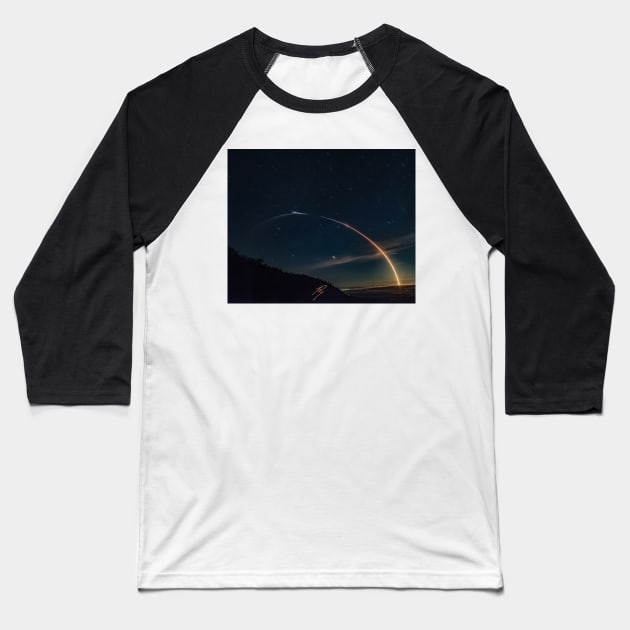 Falcon9/Iridium 7 Stage Separation Baseball T-Shirt by Sidetrakn